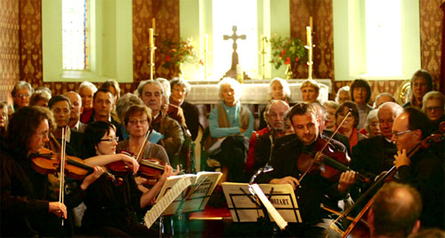 Virtuosi playing in Holy Trinity Church, Cressy Tasmania